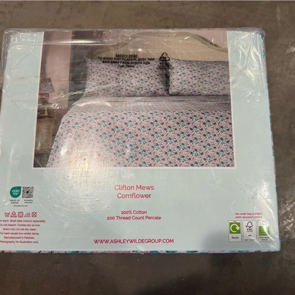 Cath Kidston Clifton Mews Cornflower Bedding-100% cotton, cute comfy sheet set🌸